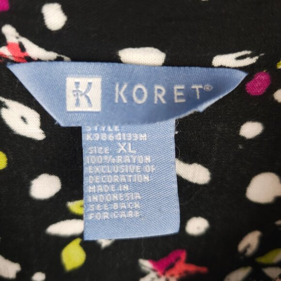 Ladies Fun Party Retro 90s Funky Abstract Graphic Allover Black White Koret XL - Picture 5 of 11